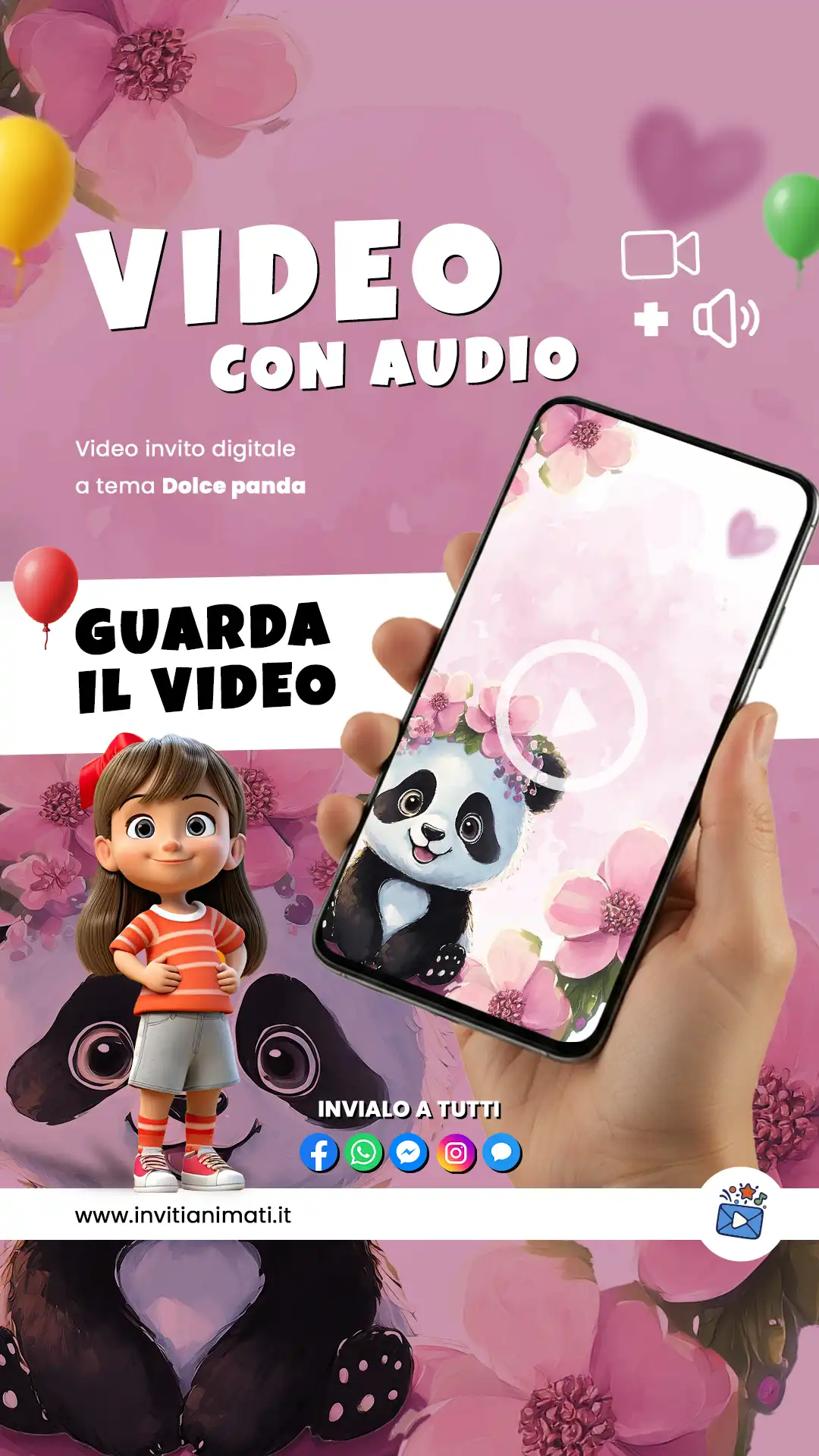 Invito animato Dolce Panda lei