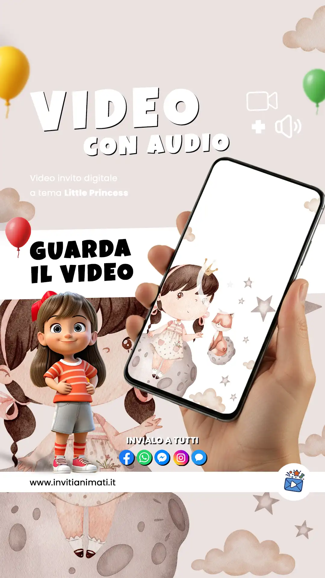 Invito animato Little Princess