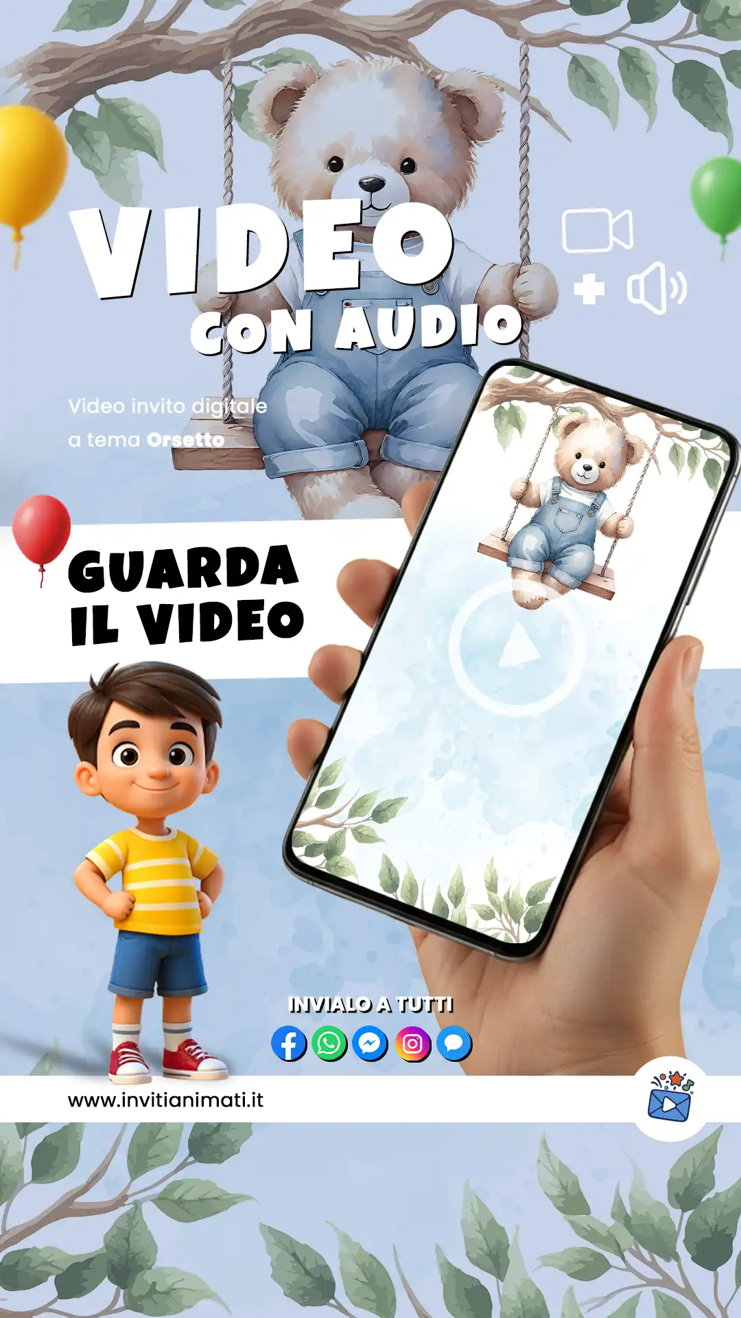 Invito animato Orsetto lui